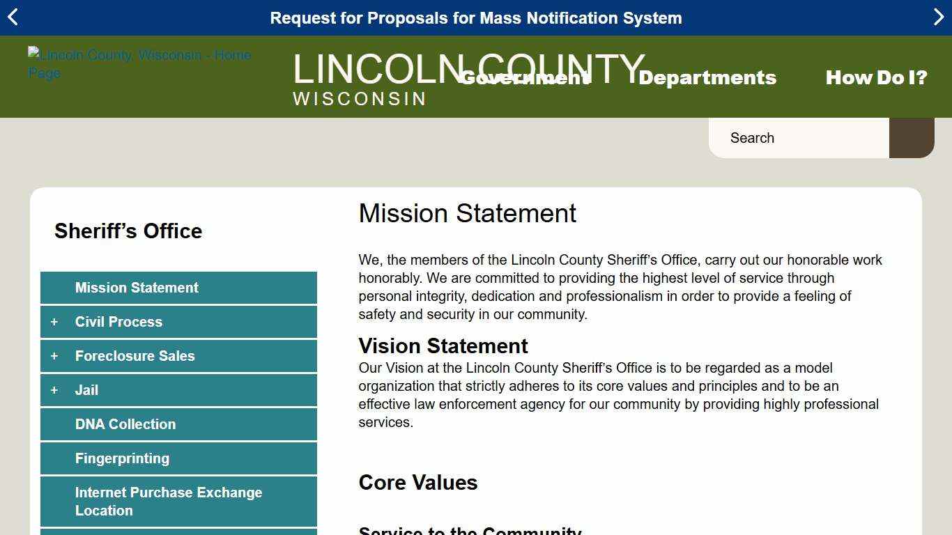 Mission Statement Lincoln County, WI
